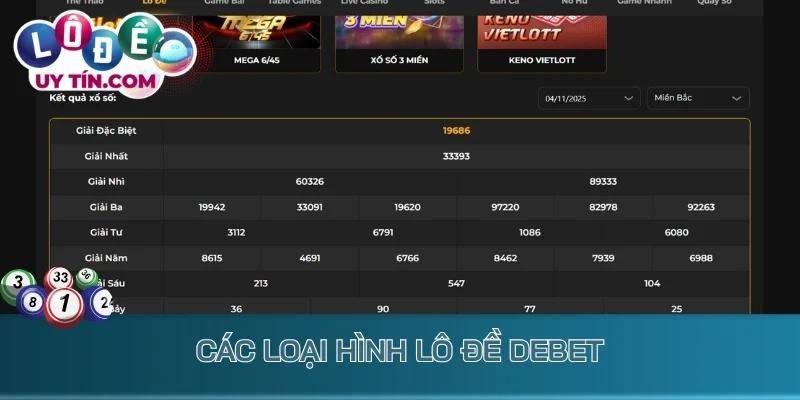 Các loại hình lô đề Debet