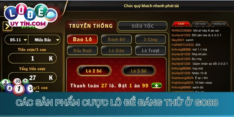 Lô Đề Go88 – Chinh Phục Các Con Số Bí Ẩn Chốt Lời 1 Ăn 99 3 Các sản phẩm cược lô đề đáng thử ở Go88