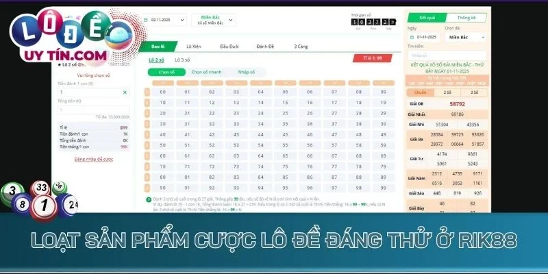 Lô Đề Rik88 – Sân Chơi Đề Online Cực Hot Cho Dân Chơi Thử Sức 3 Loạt sản phẩm cược lô đề đáng thử ở Rik88
