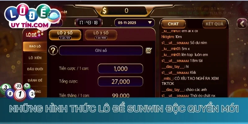 Những hình thức lô đề Sunwin độc quyền mới chỉ có tại đây