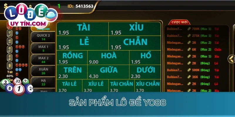 Sản phẩm lô đề Yo88 đa dạng với nhiều hình thức cược số