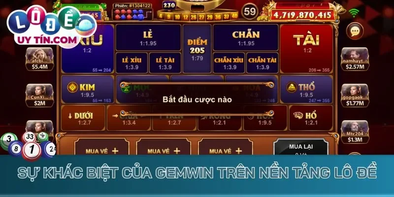 Sự khác biệt của Gemwin trên nền tảng lô đề gemwin